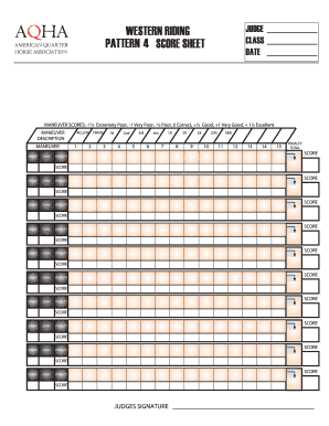 Horse Judges Score Sheet Template  Form