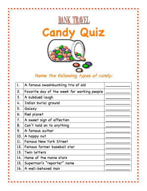 Name that Candy Quiz  Form