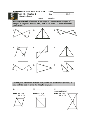 Sss Sas Asa Aas Worksheet PDF  Form