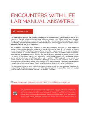 Encounters with Life 7th Edition PDF  Form