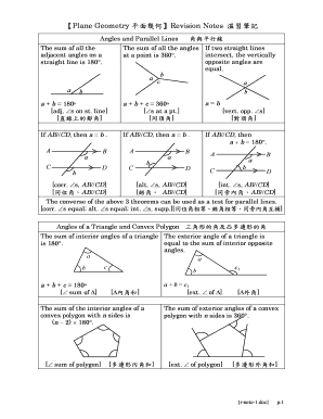 Plane Geometry Revision Notes  Form