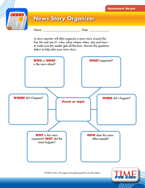 News Story Organizer Time for Kids  Form