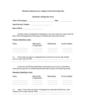 ESOP Beneficiary Designation Form Stewartricheycom