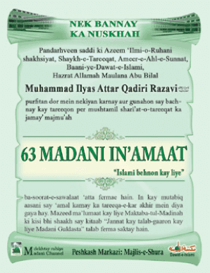 63 Madani Inamat in Urdu PDF Download  Form