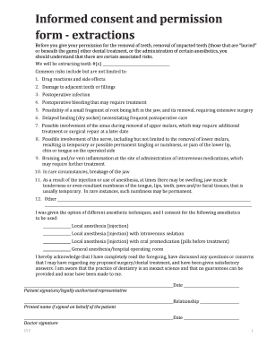 Informed Consent and Permission Form Extractions