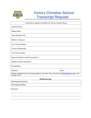 Oklahoma School Transcript Request  Form
