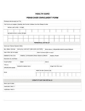 Health Card Form