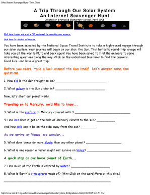 Internet Scavenger Hunt PDF  Form