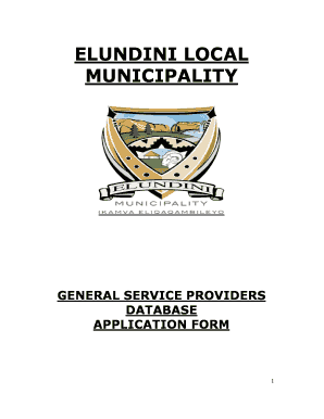 Elundini Municipality Database Forms