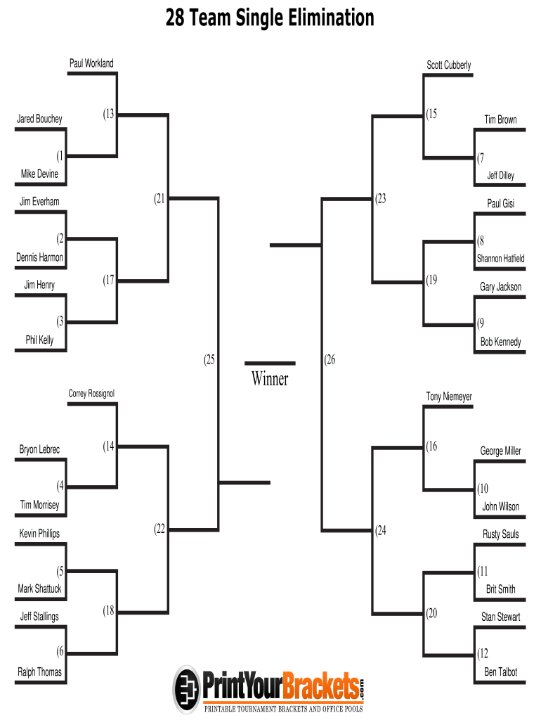 28 Team Bracket  Form