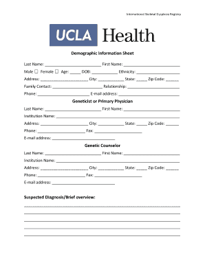 Demographic Information Sheet