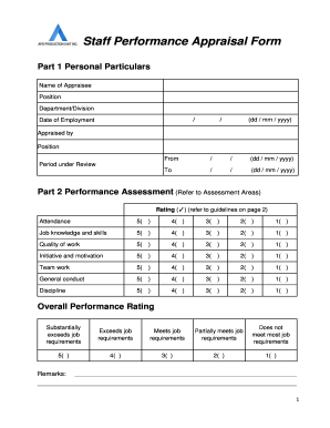 Appraisal Performance Sample