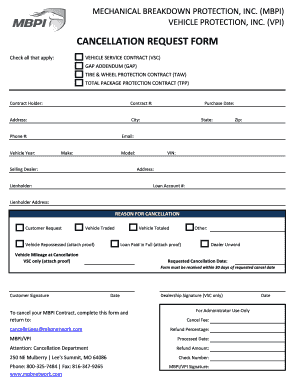 Mbpi Vpi Cancellation Form