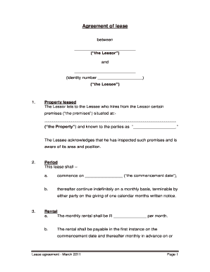 Agreement of Lease Scorpion Legal Protection  Form