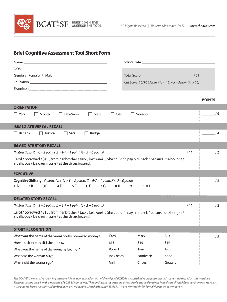 Bcat Test  Form