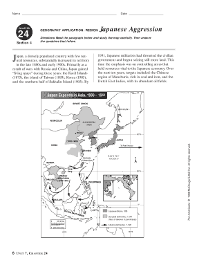 Chapter 16 Section 4 Japanese Aggression Worksheet Answers  Form