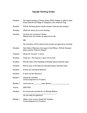 Formal Meeting Script Example