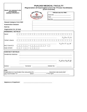 Pmf Online Registration  Form