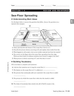 Seafloor Spreading Worksheet Answer Key  Form