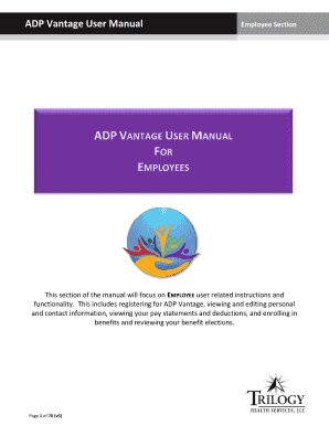 Adp Vantage Training  Form