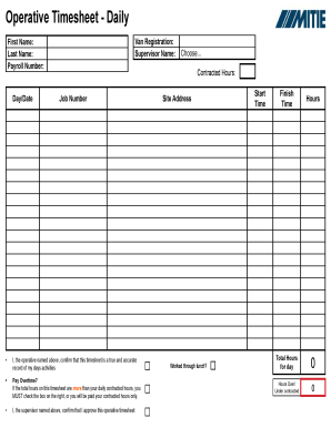 Mitie Timesheets  Form