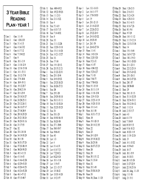 3 Year Bible Reading Plan PDF  Form