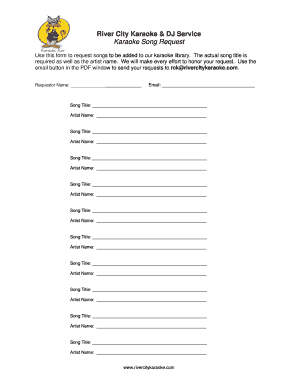 Dj Song Request Form Template