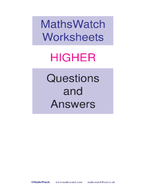Mathswatch Worksheets  Form