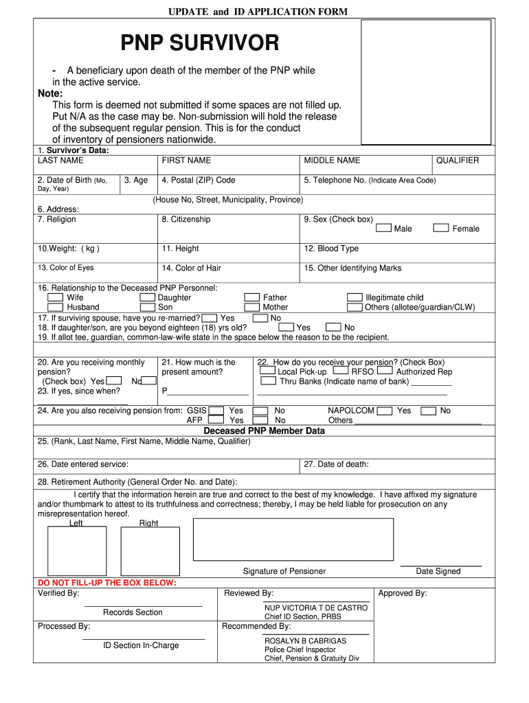 Pnp Pension Increase  Form