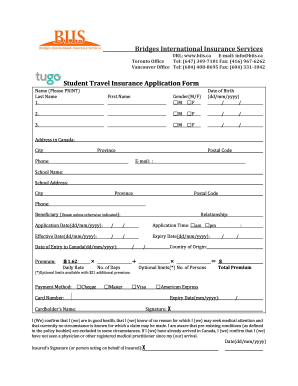 Travel Insurance Form