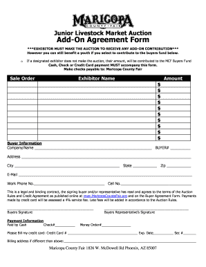 Maricopa County Fair Junior Livestock Market Auction Maricopacountyfair  Form