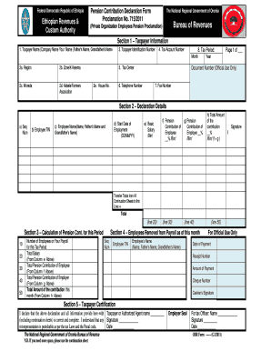 Ethiopian Pension Form