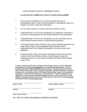 Scholarship Terms and Conditions Template  Form