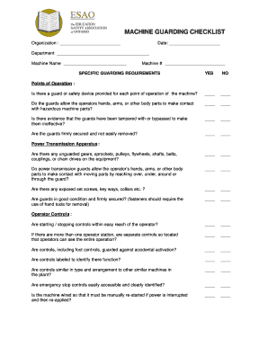 Inspections Checklist  Form