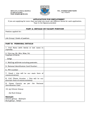 Knh Application Form PDF