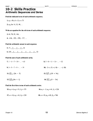 10 2 Arithmetic Sequences and Series Answer Key  Form