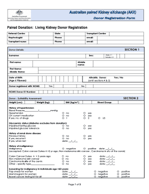 Kidney Donor Form