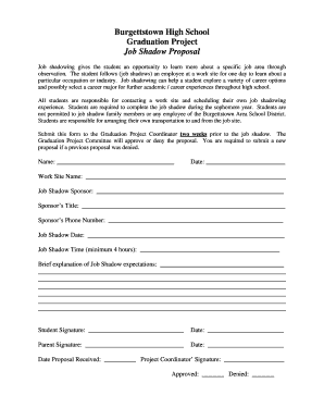 Job Shadowing Template  Form
