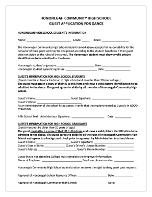 Hononegah Phone App Form