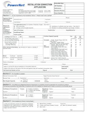 Powernet New Connection  Form