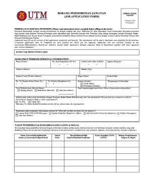 Borang Kerja Kosong PDF  Form