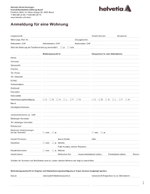 Helvetia Immobilien Formular