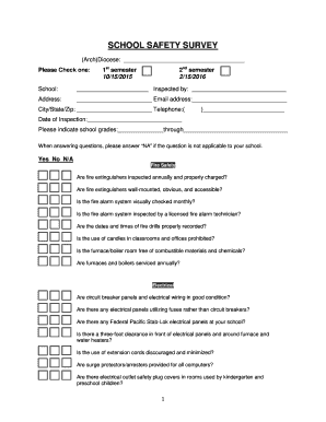 School Safety Questionnaire  Form