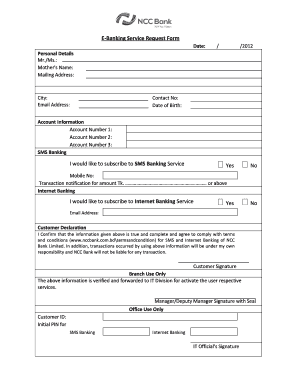 Ncc Internet Banking  Form