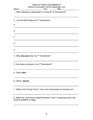 Journalism Scavenger Hunt  Form