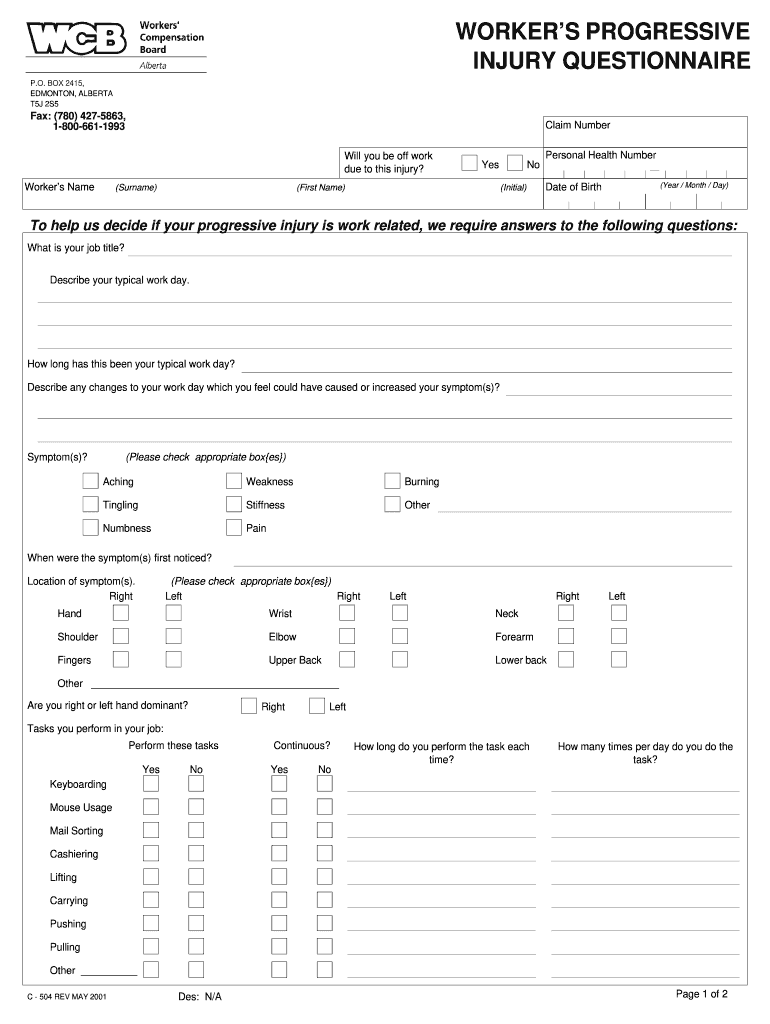  Wcb Progressive Injury C504 2001