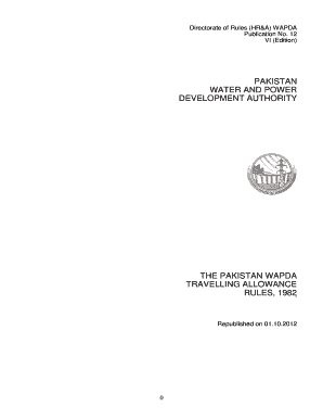 Directorate of Rules HR&amp;A WAPDA  Form