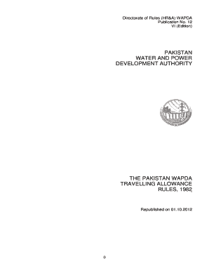 Directorate of Rules HR&A WAPDA Form
