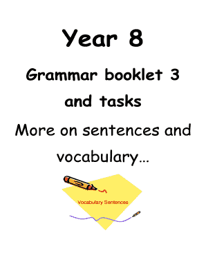 Year 8 Grammar Booklet 3 and Tasks More on Sentences and Vocabulary Joining Sentences These Two Sentences Are Separated by a Ful  Form