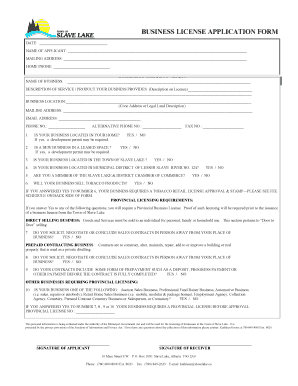 BUSINESS LICENSE APPLICATION FORM Bslavelakeregionbbcab